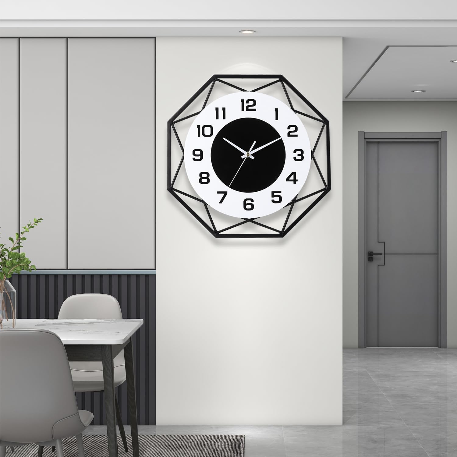 Modern Silent Metal Wall Clock 13 Inch Decor