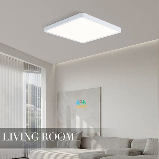 18W 12 Inch LED Ceiling Light, 3240LM IP54 Waterproof Square Flush Mount Ceiling Lamp, 6500K Cool White for Bathroom, Kitchen & Bedroom