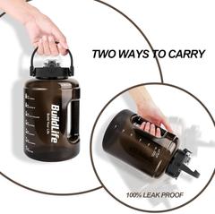 2.5L Sports Water Bottle – BPA-Free Leakproof Bottle with Straw & Flip Cap, Black