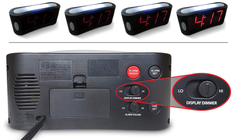 Simple LED Digital Alarm Clock with Snooze & Full Brightness Dimmer (Red)