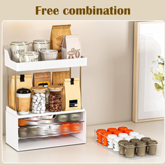 3 Tier Clear Cosmetic Organizer Large Vanity Storage with Drawers