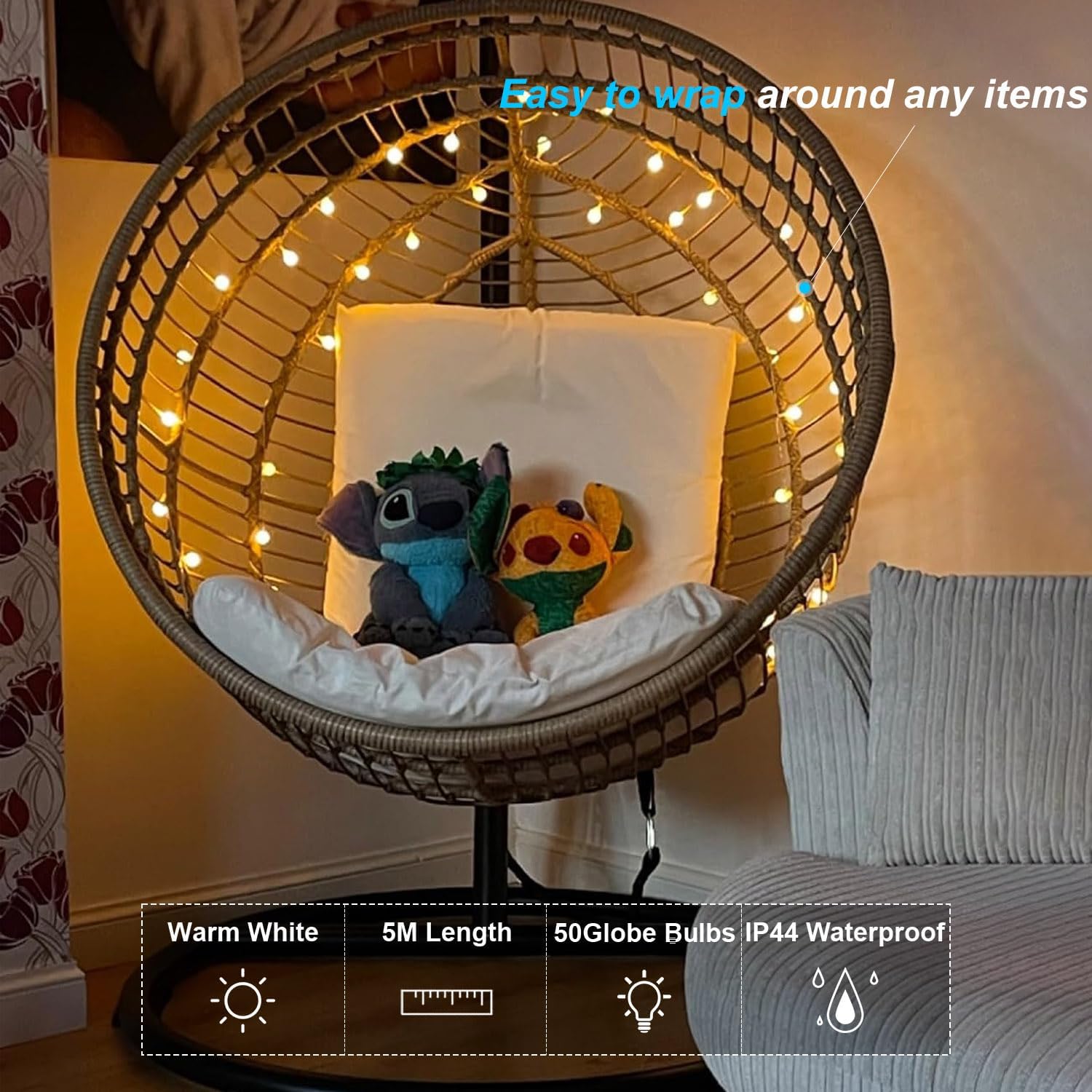 Battery Globe Fairy Lights – 5M 50 Warm LEDs