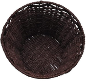 Round Handwoven Wicker Waste Bin – 25cm Brown Rubbish Basket for Home & Office