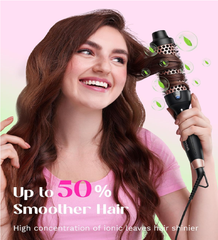 Ionic Thermal Brush – Heated Round Hot Brush for Smooth Blowouts & Curls (Rose Gold)