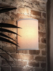 Vintage Industrial Wall Sconce with Linen Fabric Shade
