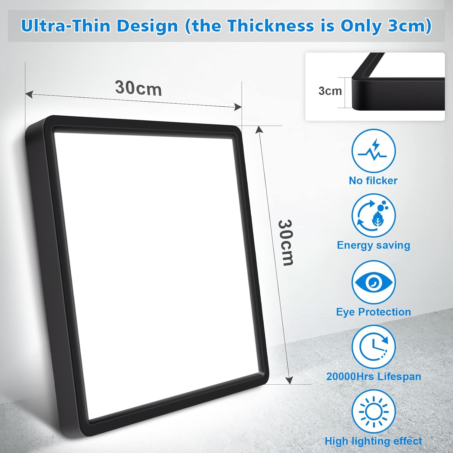 24W LED Ceiling Light, Flush Mount, IP54 Waterproof Fixture