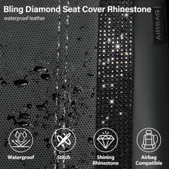 Luxury Bling Leather Car Seat Covers – 2PCS Front Shiny Diamond Set