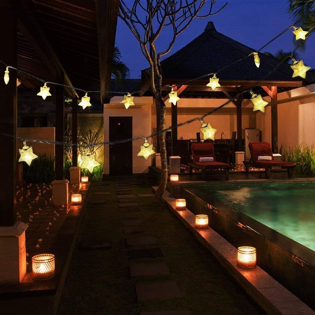 Warm White Star Fairy String Lights – 6M, 40 LEDs