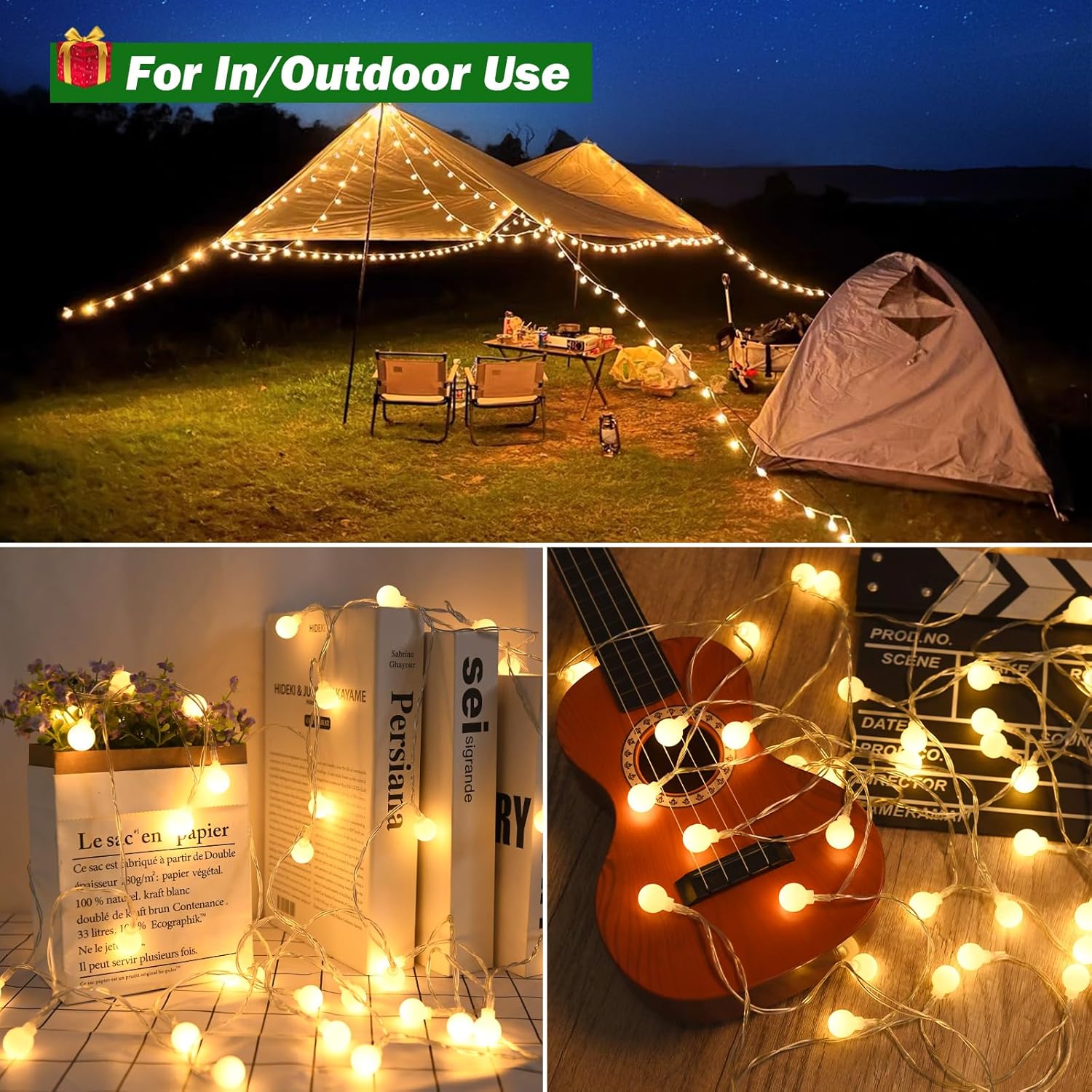 Battery Globe String Lights – 40 Warm White LEDs