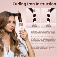 5-in-1 Hot Air Styler – Ionic Hair Dryer Brush with Rotating Barrel for Drying, Styling & Volumizing (Rose Gold & White)