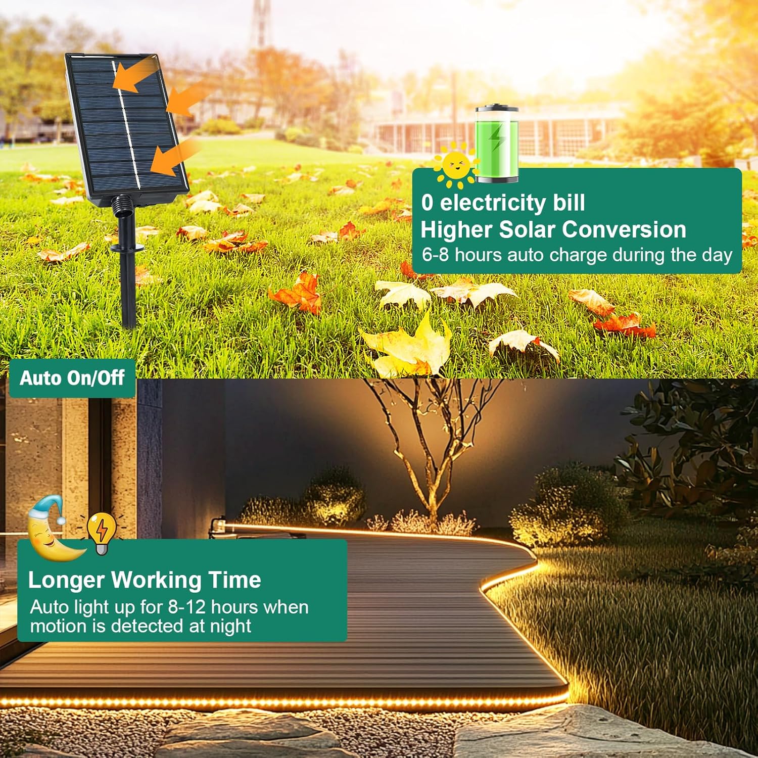 Solar LED Strip Lights – 10M 640 LEDs, Remote Control, Waterproof Outdoor Lighting