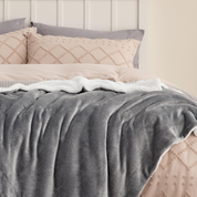 Bedsure Sherpa Fleece Throw Blanket – Soft Fluffy Microfiber Sofa & Bed Blanket, Silver Grey, 150x200 cm