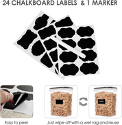 24-Piece Airtight Food Storage Container Set – BPA-Free Plastic Kitchen Canisters with Labels, Black