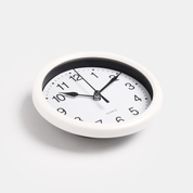 Small Round Modern Wall Clock, Easy Read Large Numbers, Silent Design, White