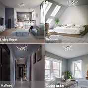 LED Ceiling Light 36W, Stylish Curved Design with 4 LED Boards, Cool White 6500K – Modern Ceiling Lamp for Living Room, Bedroom, Kitchen