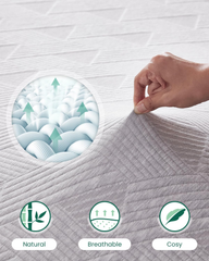 Luxury Double Mattress Topper – Thick Soft Pad with Washable Bamboo Fibre Cover