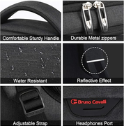 Laptop Backpack – Anti-Theft Business Rucksack with USB & Headphone Port, Travel Bag