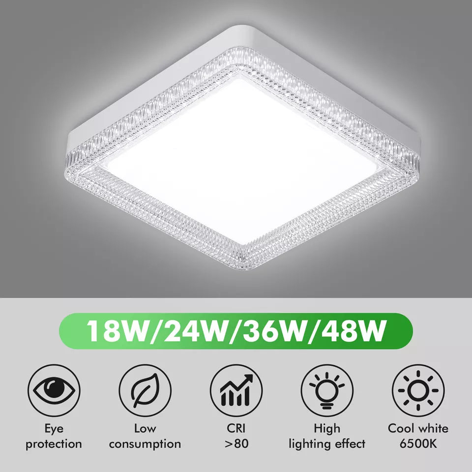 LED Round & Square Ceiling Light – 12W-48W, IP44