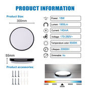 Modern Round LED Ceiling Light – 12W/18W, Cool White