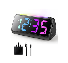 RGB Nightlight Digital Alarm Clock – Dual Alarm, Large Display, Snooze, Adjustable Brightness