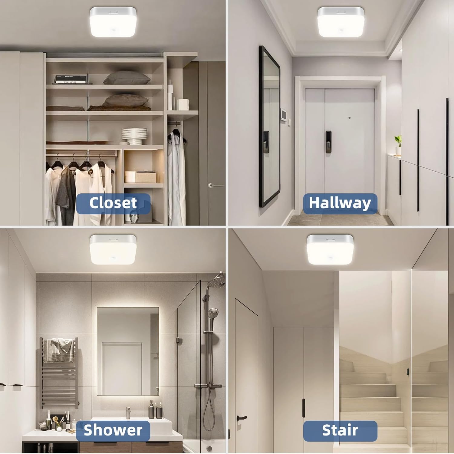 Rechargeable Motion Sensor Ceiling Light, 500LM, Waterproof LED