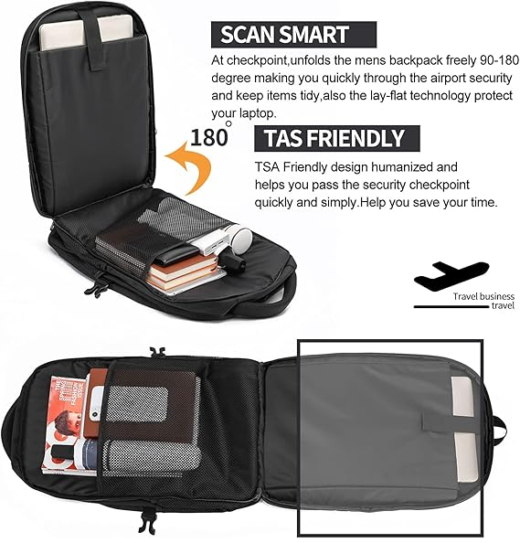 Extra Large Laptop Backpack – Business Travel Rucksack with USB Charging Port