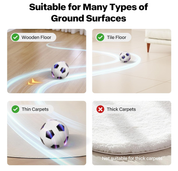 Interactive Smart Dog Ball 3.15" USB Rechargeable Moving Toy with LED Lights