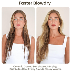 Round Hair Brush – Nano Thermal Ceramic & Ionic Barrel Brush with Boar Bristles for Blow Drying, Styling & Volume