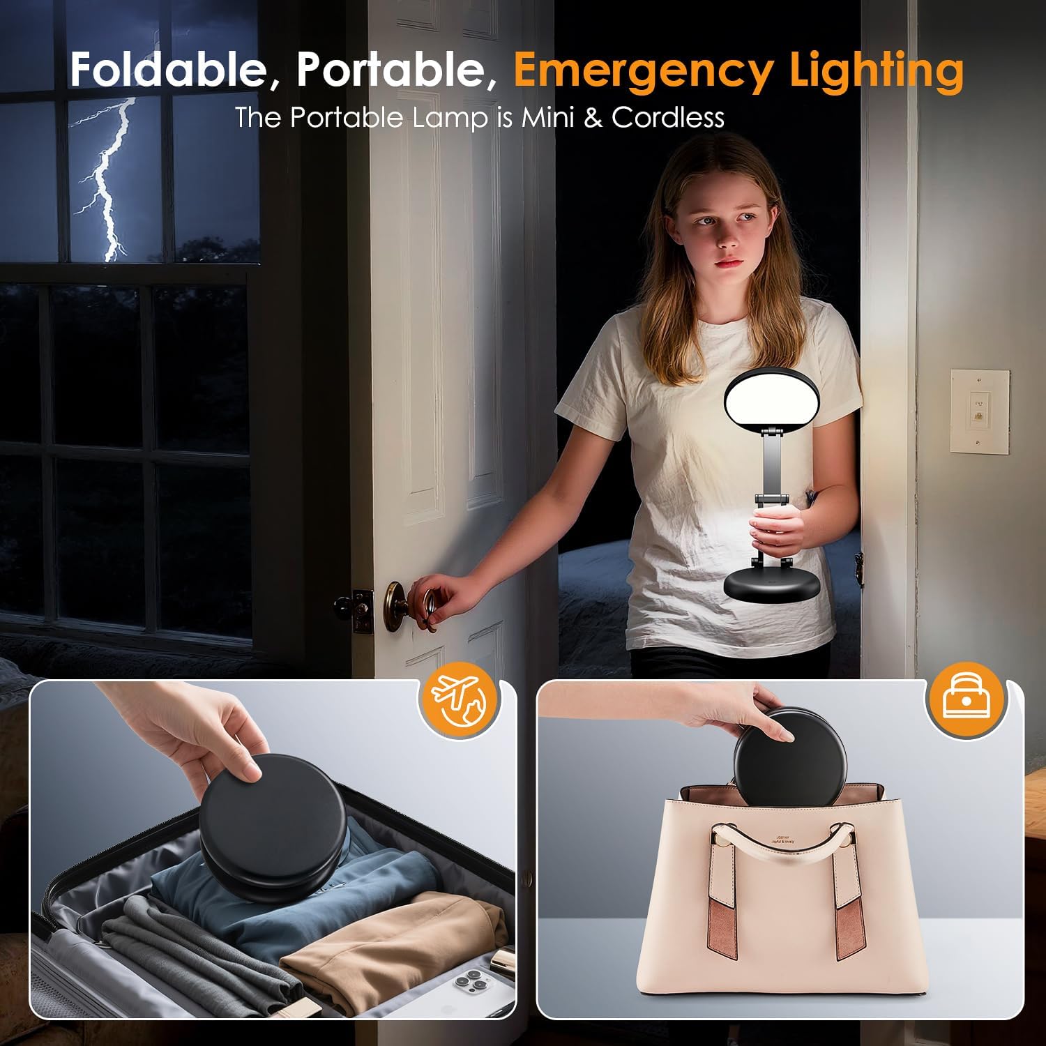 Rechargeable LED Desk Lamp, Dimmable Touch Control Light
