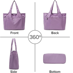 Large Capacity Women’s Tote Bag – Multi-Pocket Shoulder Handbag with Zipper