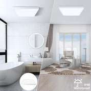 Silver Flush Mount Square LED Ceiling Light