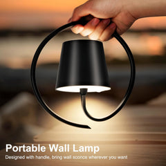 2 Pack Rechargeable Wall Lights – Dimmable Wireless Sconces Black