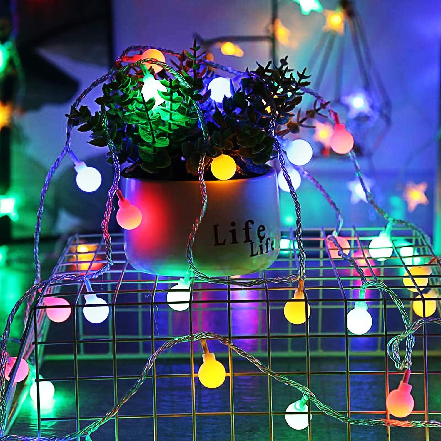 Multicolour Globe Fairy Lights 6M 40 LED Battery Powered