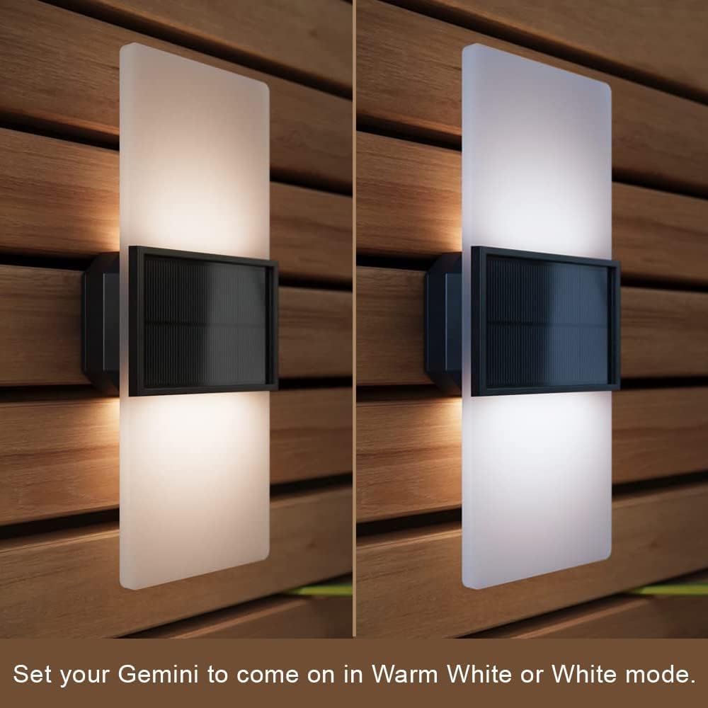 SolarCentre Gemini XL Outdoor Wall Lights, Set of 2, 27cm