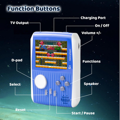 Kids Handheld Game Console with 666 Built-in Games, Rechargeable Color Screen