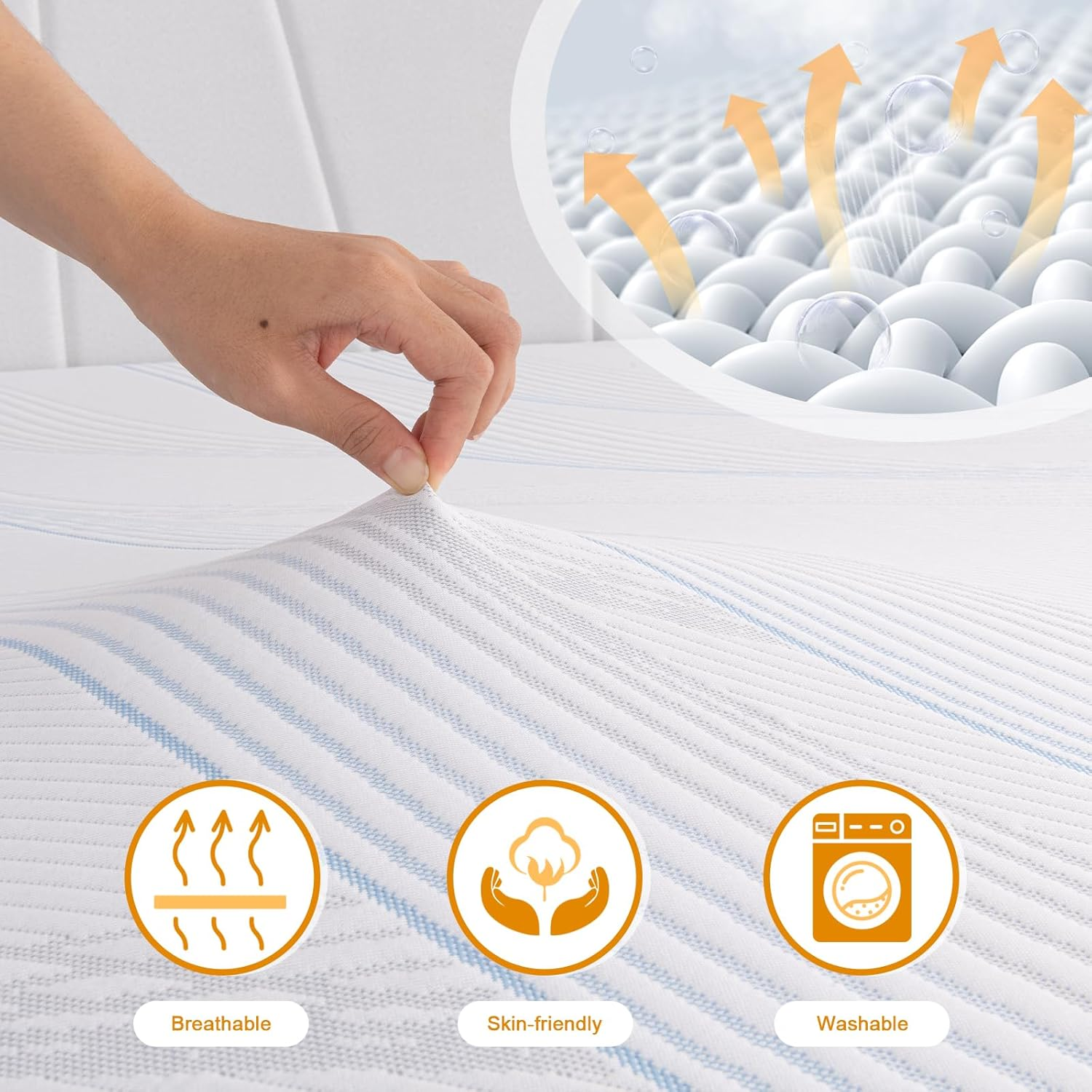 7cm Memory Foam Mattress Topper Single – Pressure Relief with Washable Cover