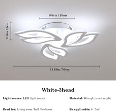 LED Ceiling Lights, 40W Modern Petals Acrylic White LED Ceiling Lamp | Cold White 6500K