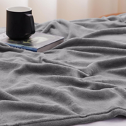 WAVVE Grey Fleece Sofa Throw Blanket – Soft, Warm & Fluffy Single Size 4ft x 5ft