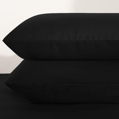 Black Microfibre Duvet Cover Set – Soft, Breathable Single Bedding with Pillowcase