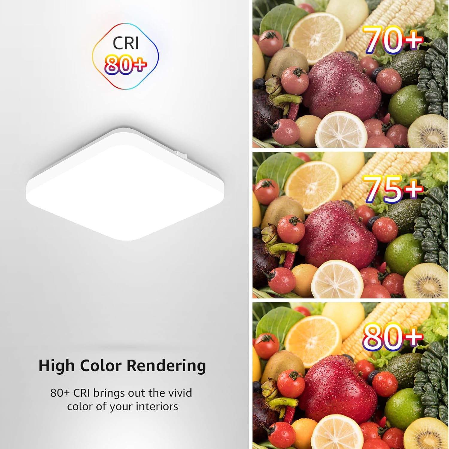 24W Square LED Ceiling Light, IP44, 5000K Daylight