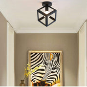 Vintage Cage Metal Lamp Shade – Retro Industrial Semi-Flush Mount Ceiling Light Fitting for Loft, Home, Office, Restaurant & Café