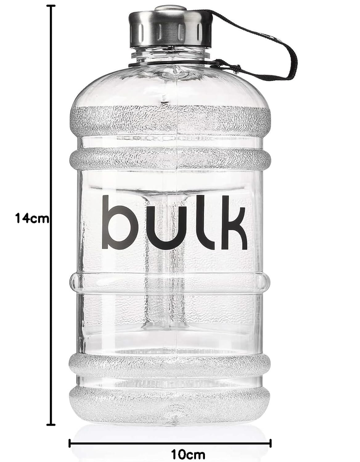 Half Gallon 2.2L Water Bottle – Gunmetal Black BPA-Free Leakproof Gym Jug