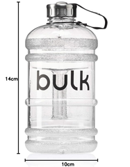 Half Gallon 2.2L Water Bottle – Gunmetal Black BPA-Free Leakproof Gym Jug