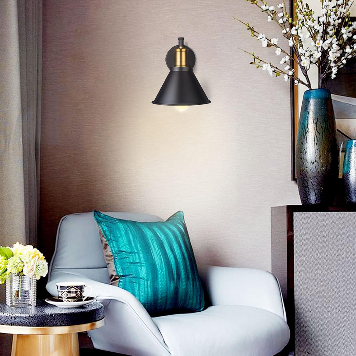 Adjustable Black Bronze Swing Arm Wall Lamp E27