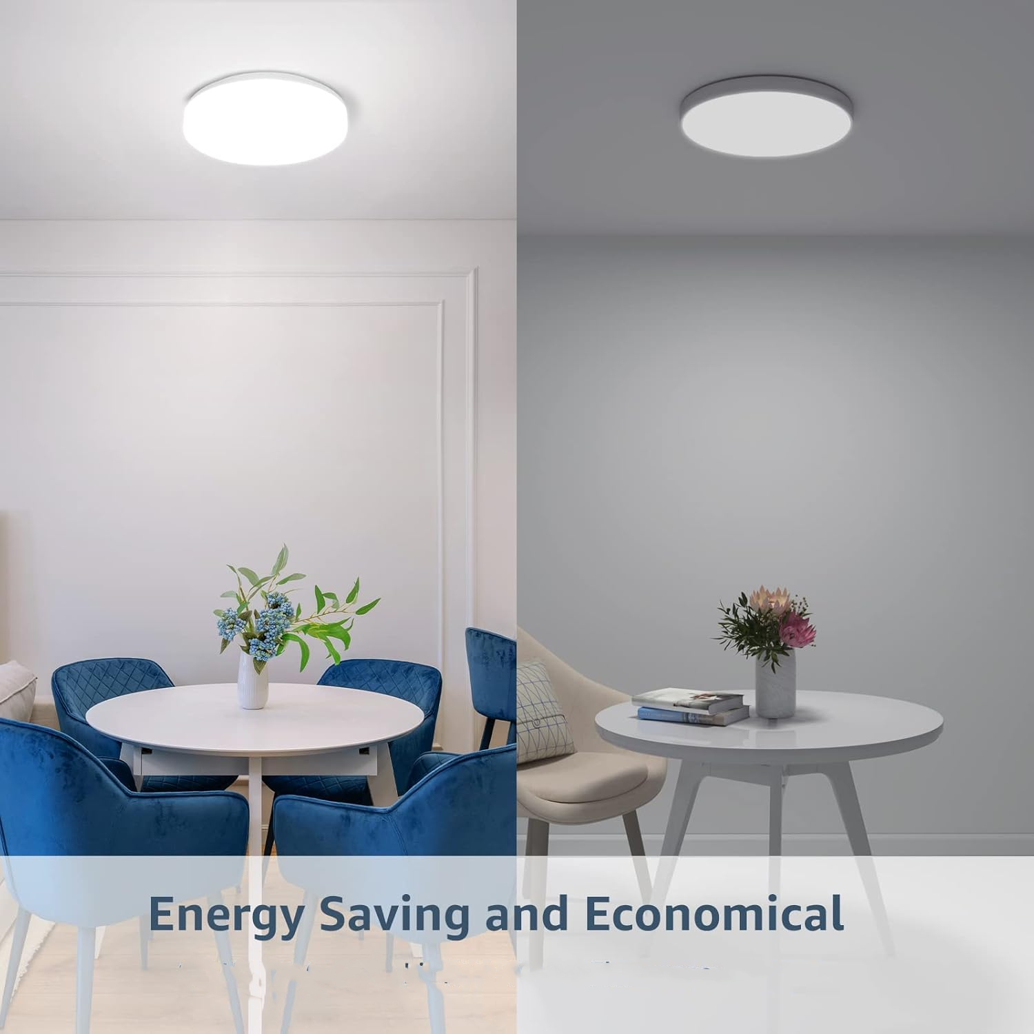 48W LED Bathroom Ceiling Light – IP54 Waterproof Flush Mount Ceiling Light, 4230 Lumens, 6000K Daylight White, Large Round LED Ceiling Lamp for Bathroom, Kitchen, Bedroom, Living Room, Hallway & Office