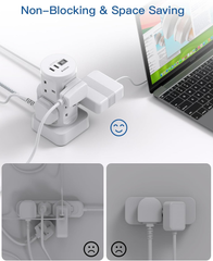 8-Way Tower Extension Lead with 4 USB Ports (2 USB-C), 1.8M Cable, 3250W Power Strip