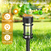 4 Pack Solar Garden Stake Lights Warm White Outdoor