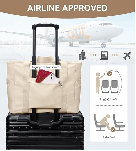 Women’s Large Work Tote Bag with 15.6” Laptop Compartment & Travel Sleeve