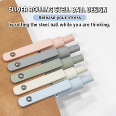 Gel Pens 0.5mm Fine Point | Smooth Black Ink | Retractable Silicone Grip (5 Pcs Morandi)