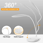 LED USB Portable Eye-Care Desk Lamp, 3 Light Modes LED Desk Lamp Touch Control Used for Study, Drawing Board, Piano, Craft